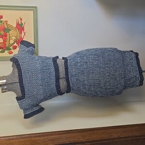 Tula Rosa 2 Piece Blue Gingham Skirt Set Ruched Stretchy Fit